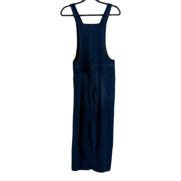 Halara Flex Denim Wide Leg Jumpsuit Overalls Women's XS Dark Wash NEW - Picture 3 of 6